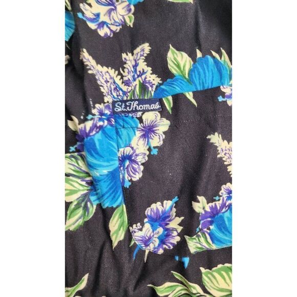GJC Men's Floral XL ST. Thomas Cabana Style Button Down Short Sleeve Shirt - Picture 3 of 7